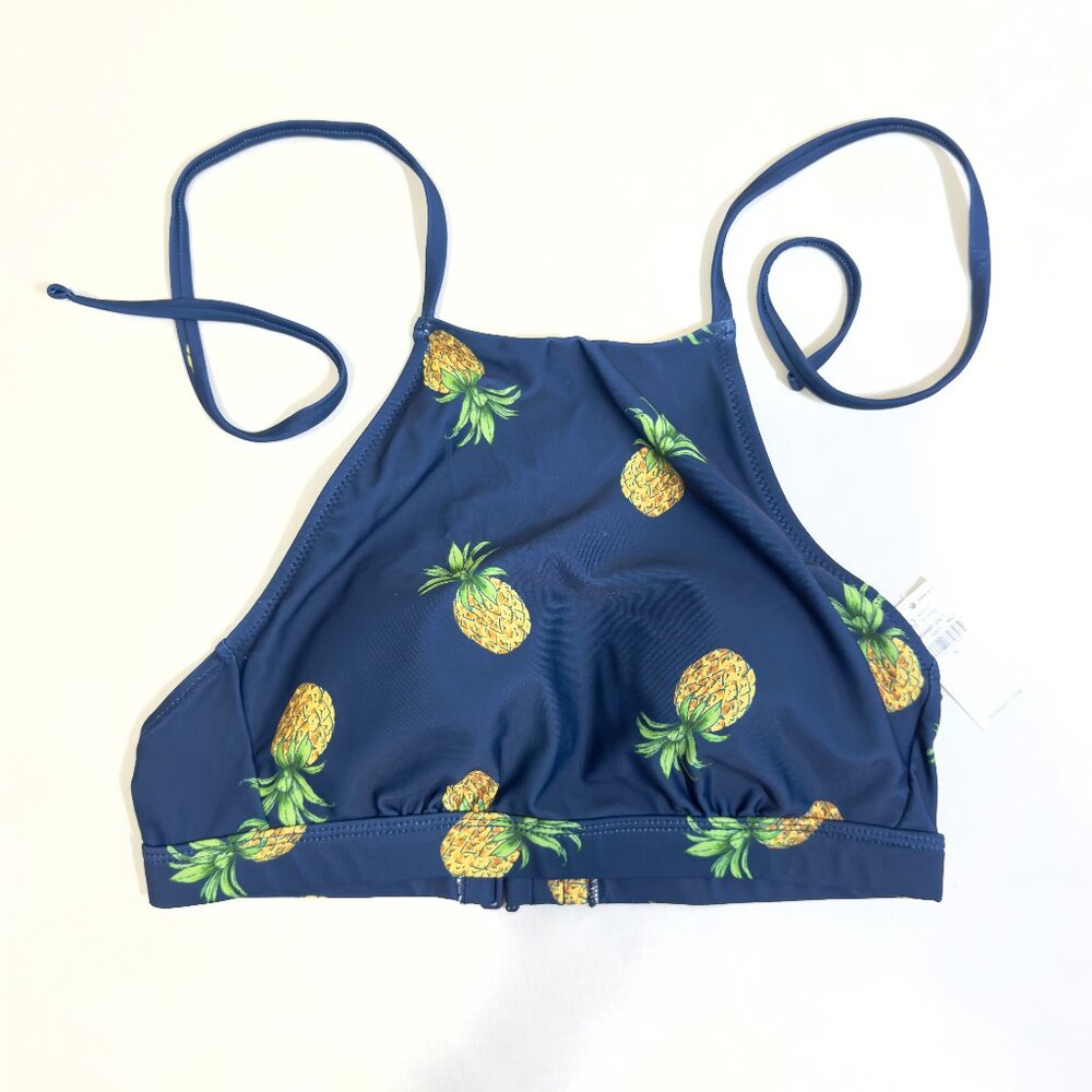 Printed Halter Cropped Swim Top Size S